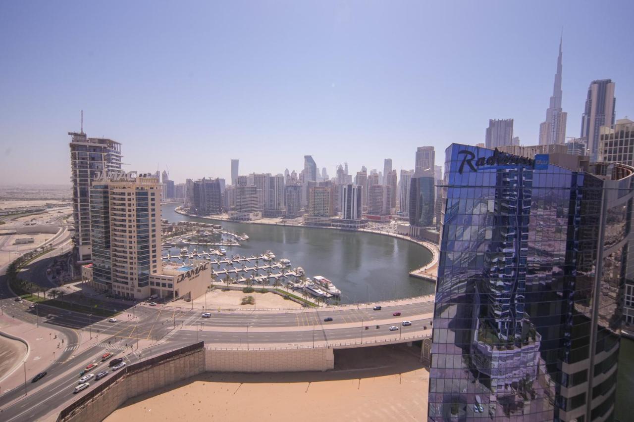 Elegant 2Br View With Rooftop Pool The Bay Dubai Eksteriør billede